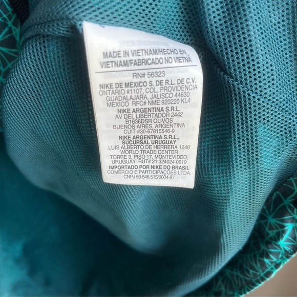 Nike Windbreaker Retro Green and Blue Large Full Zip Geometric Pattern - Picture 4 of 9